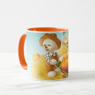 Mug Cher fermier chien avec Citrouille