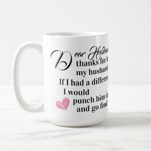 Mug Cher mari, merci d'être mon mari (Gauche)