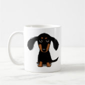 Mug Cher noir et Tan Long Haired Chien chiot (Gauche)