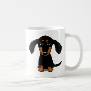 Mug Cher noir et Tan Long Haired Chien chiot