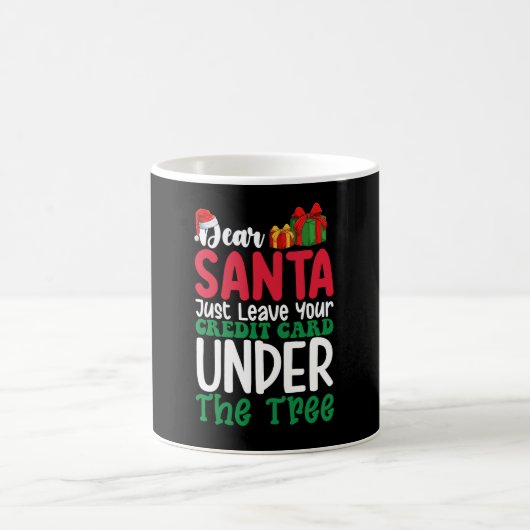 Mug Cher Papa Noël Laissez Simplement Votre Carte Banc (Centre)