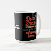 Mug Cher Père Noël, Avant D'Expliquer La Citation De N (Devant droit)