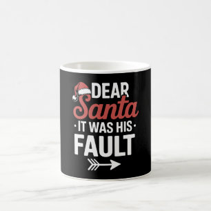 Mug Cher Père Noël C'Était Sa Faute Couples de Noël No
