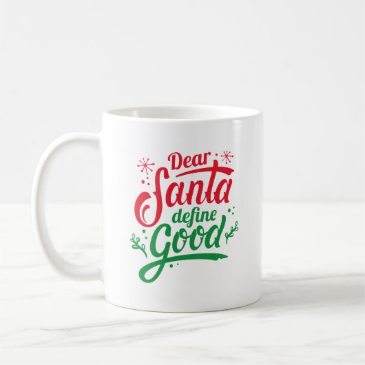 Mug Cher Père Noël définir le bien (Gauche)