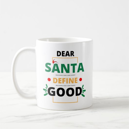 Mug Cher Père Noël Définir une bonne citation de Noël (Gauche)