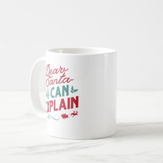 Mug Cher Père Noël, Je Peux Expliquer (Devant gauche)