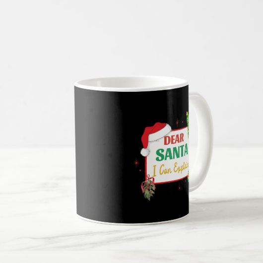 Mug Cher Père Noël, Je Peux Expliquer Joyeux Noël En D (Devant droit)
