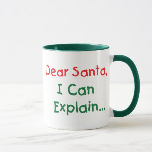 Mug Cher Père Noël, je peux expliquer - Lettre amusant