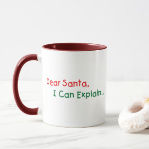 Mug Cher Père Noël, je peux expliquer - Lettre amusant