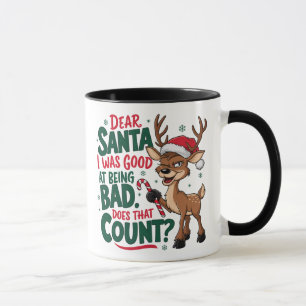 Mug Cher Père Noël, j'étais bon pour être mauvais