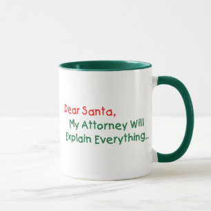 Mug Cher Père Noël, Mon Avocat Expliquera - Drôle de N