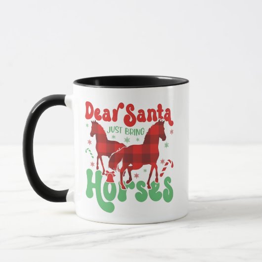 Mug Cher Père Noël viens d'apporter les chevaux drôle (Gauche)