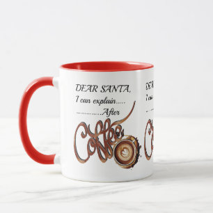 Mug Cher Père NoëlJe peux expliquer Après le café Tas