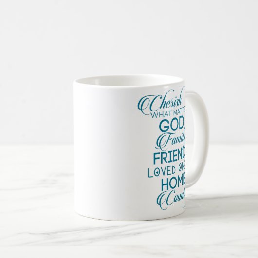 Mug Chercher ce qui compte Turquoise (Devant droit)
