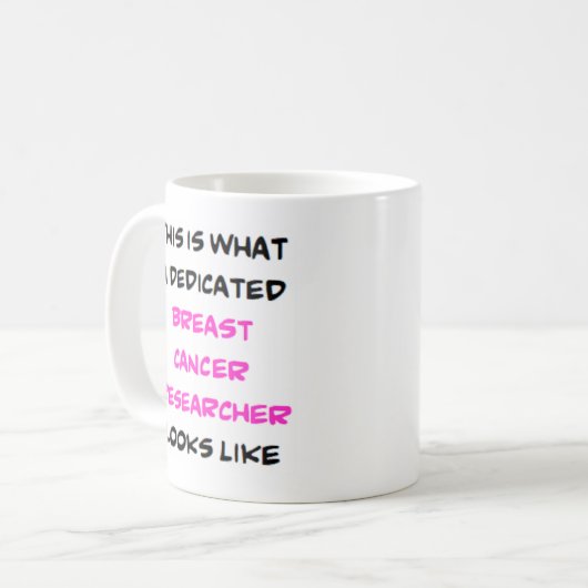 Mug chercheur sur le cancer du sein, dévoué (Devant gauche)