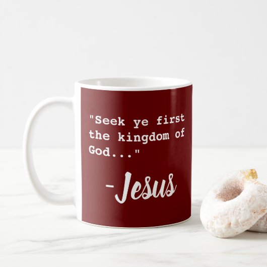 Mug "Cherchez d'abord le royaume de Dieu" - Jésus (Avec donut)