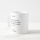 Mug Chère épouse Amour drôle (Devant gauche)