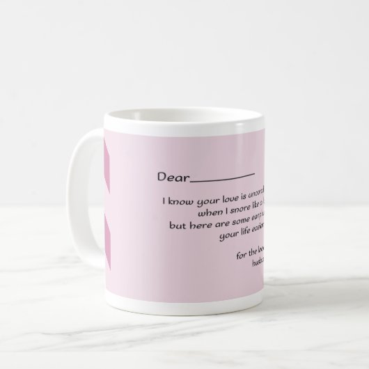 Mug Chère épouse : Conception de lettre amusante (Devant gauche)