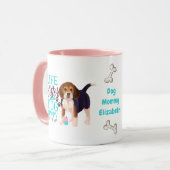 Mug Chérie Beagle chien aime MOM Anniversaire (Devant gauche)