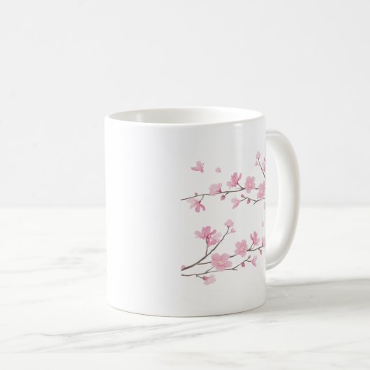 Mug Cherry Blossom - Arrière - plan blanc (Devant droit)