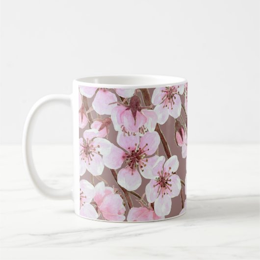 Mug Cherry Blossom Branches Motif aquarelle (Gauche)