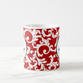Mug Cherry Red Monogramme Damask Imprimer (Centre)