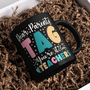 Mug Chers parents Étiquette Vous êtes ça l'amour Ensei