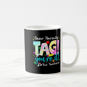 Mug Chers parents tag amour enseignant dernier jour d'