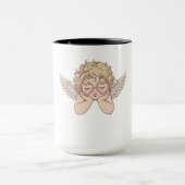 Mug Chérubin de Paysage Onirique Fantaisiste avec Cœur (Centre)