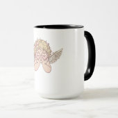 Mug Chérubin de Paysage Onirique Fantaisiste avec Cœur (Devant droit)