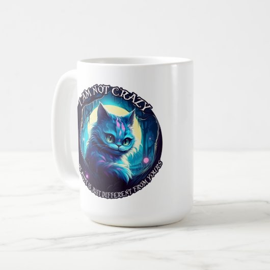 Mug Cheshire Chat Je ne suis pas fou (Devant gauche)