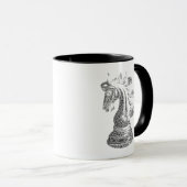 Mug Chess Knight Black Word Art (Devant droit)