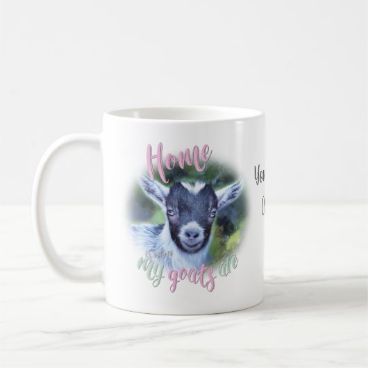 Mug CHÈTES | Pygmy Home est là où sont mes chèvres (Gauche)