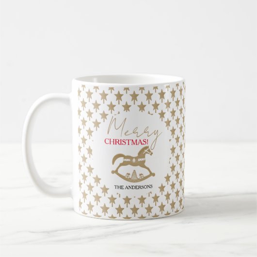 Mug Cheval à bascule de Noël en bois (Gauche)