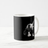 Mug Cheval à bascule noir blanc Piebald Pinto Gypsy Va (Devant droit)