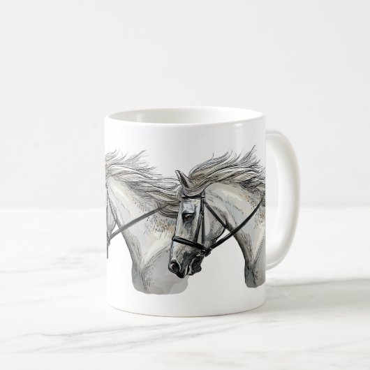 Mug Cheval à main avec brique (Devant droit)