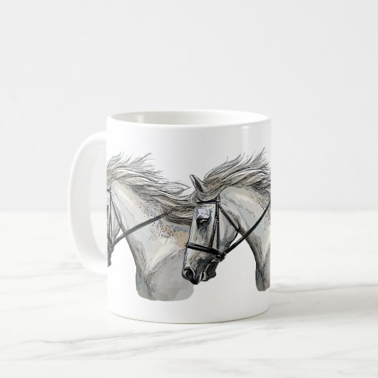 Mug Cheval à main avec brique (Devant gauche)