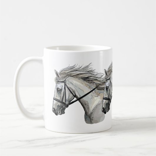 Mug Cheval à main avec brique (Gauche)