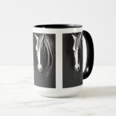 Mug Cheval Abstrait noir et blanc (Devant droit)