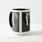 Mug Cheval Abstrait noir et blanc (Devant gauche)