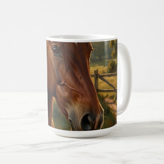 Mug Cheval Alezan Heure Dorée Grange (Devant droit)