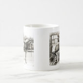 Mug Cheval Amish gris en noir et blanc (Centre)