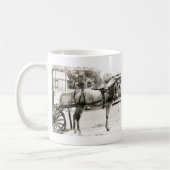 Mug Cheval Amish gris en noir et blanc (Gauche)