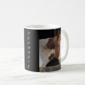 Mug Cheval au gingembre sur ferme avec nom (Devant droit)