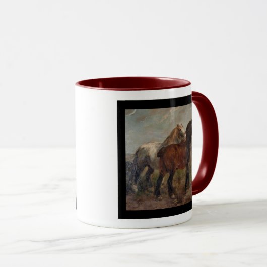 Mug Cheval Belge Brown Peinture fine d'art : (Devant droit)