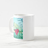 Mug Cheval Blanc Coeur Rouge Saint Valentin (Devant gauche)
