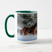 Mug Cheval blanc coule en hiver photo neige (Gauche)