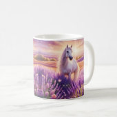 Mug Cheval blanc dans un champ de lavande (Devant droit)