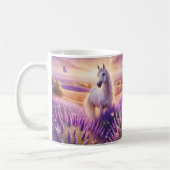 Mug Cheval blanc dans un champ de lavande (Gauche)