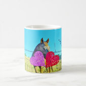 Mug Cheval blanc et Brown Valentine Coeurs (Centre)